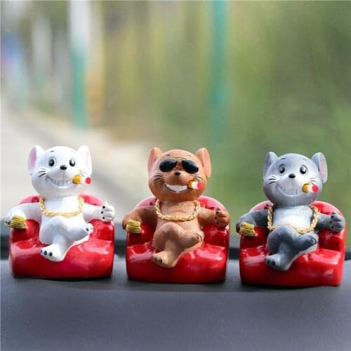 Cool Society Rat Car Ornament High Quality Car Dashboard Toys Car Accessories Interior Decoration Accessories Car Decor