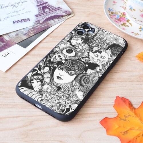 Junji Ito Collage Print Soft Silicone Matt Case For Apple iPhone Case