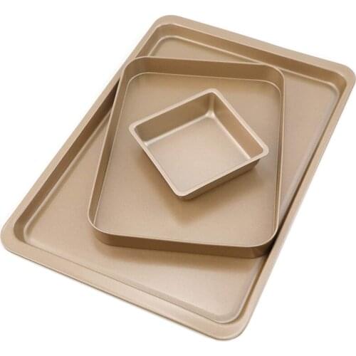 Baking Tray Set, Nonstick Cookie Pan Set Professional Baking Sheet, Bakeware Rectangular Cake Pan For Oven 3-Pieces