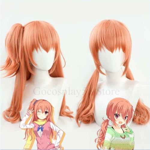 Sabbat of the Witch Meguru Wig Eru Cosplay Girls Orange Long Ponytail Synthetic Hair Role Play