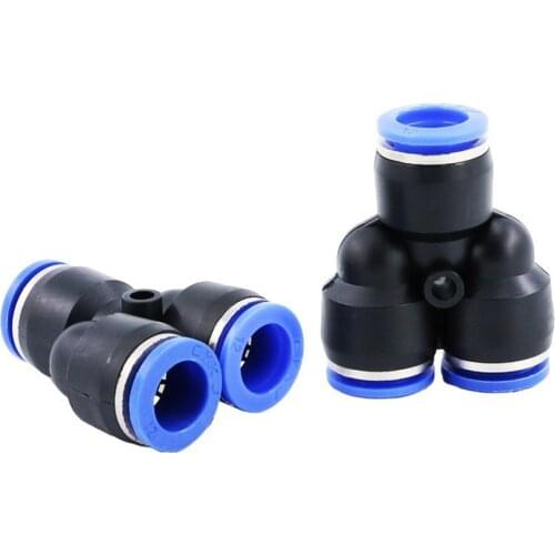 Pneumatic components py4-py16 gas pipe quick connector three way triple Y-type