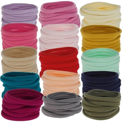 Baby Headband Elastic Hair band Nylon headbands 1CM Width Head Wrap Headwear Fashion kids baby girls Hair Accessories 10pcs/lot
