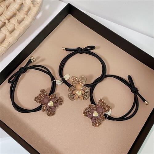 Women Lady Fashion Elastic Hair Ring Luxury Crystal Hair Rubber bands Rope Headbands Ties Hair Accessories for Women & Girls
