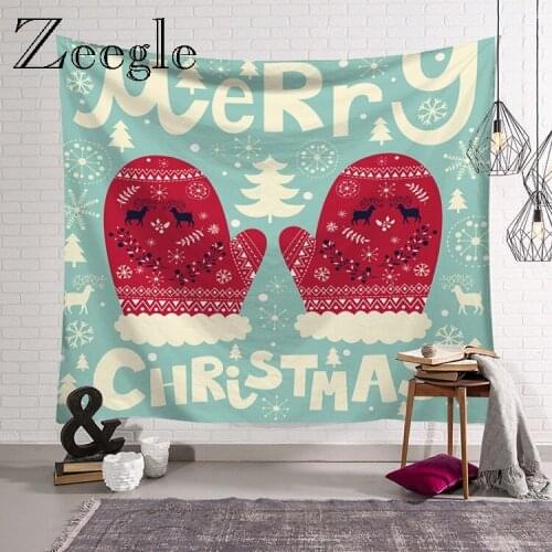 Zeegle Christmas Tapestry Home Decoration Wall Hanging Tapestry Office Chair Blanket New Year Blanket Picnic Mat Beach Towel