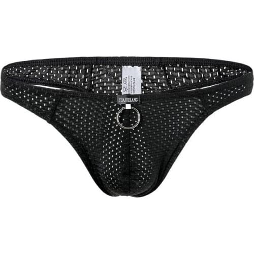 Mesh Sexy Men Thong Bikini Breathable Mens G String Gay Underwear Swimwear Penis Puch Erotic Panties Male Lingerie Low Rise