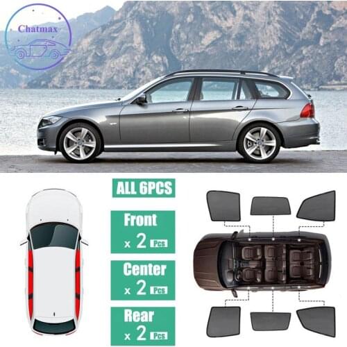 For BMW 3 Series Wagon 2005-2011 Window Sunshade UV Protection Ray Blocking Mesh Visor Laser Black Net Yarn