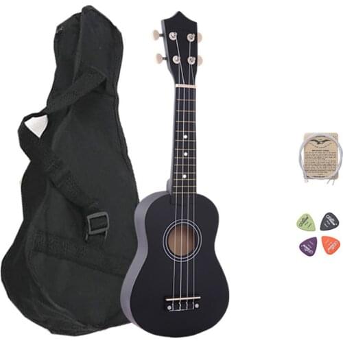 21 Inch Wood Soprano Ukulele Guitar Multi Color 4 Strings Ukulele Bass Guitar With Bag For Beginner Kids Gift Musical Instrument