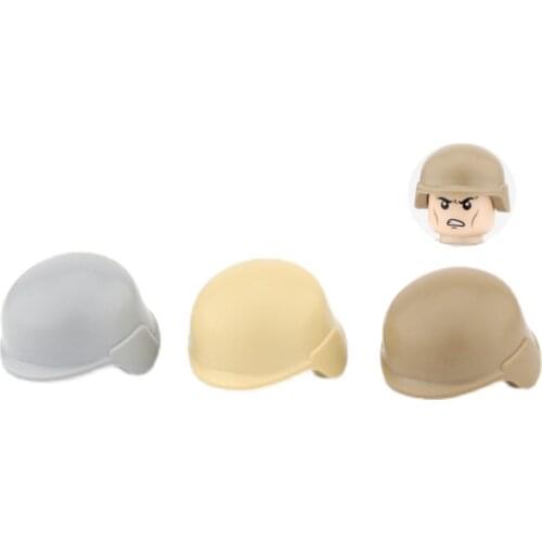 Military Accessories MICH Helmet Building Blocks US Army PASGT Kevlar Helmets Mini Tactical Special Forces Hat Toys Kids C267