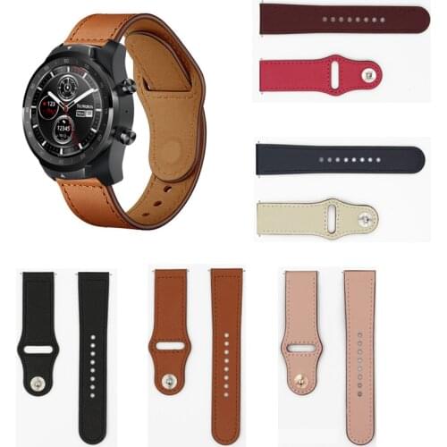 Quality Leather Watch Band Strap for Ticwatch 2 E Smart Watch Repleacement Wristband for Ticwatch Pro E2 S2 GTX Pro3 Pro 2020 4G