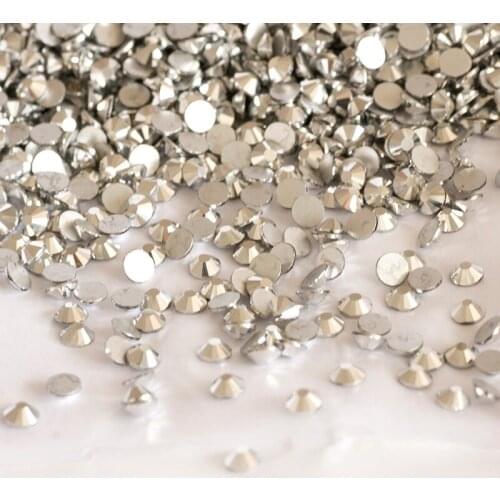 YANRUO 2058NOHF LTCH Labrador Glass Strass Crystals Stones Flat Back Beads Silver White Rhinestones