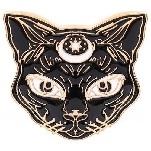 2021 New French Designer Classic Simple Black Egyptian Cat Brooch for Woman Handbag Decorations Temperament Jewelry Wholesale