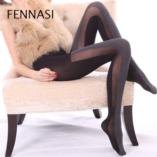 FENNASI Womens Autumn Winter Jacquard Floral Womens Pantyhose Print With Spiral Striped Pattern Thick Female Erotic Tights