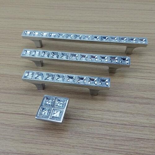 1pcs Crystal Diamond Furniture Hardware Handles Door Drawer Wardrobe Kitchen Cabinets Cupboard Pull Knobs Handles Accessories