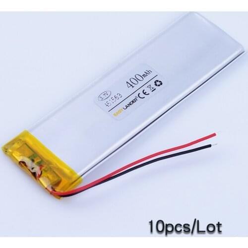 10pcs/Lot 451563 3.7V 400mAh Rechargeable Lithium Li Polymer Li-ion Battery For Bluetooth Speaker Mp3 MP4 DVR GPS PSP PDA tools