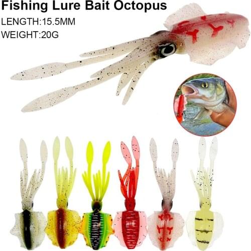 155mm 15g Fishing Lure Bait Squid Saltwater Soft Baits Squid Jig UV Luminous 3D Eyes Fishing Wobble Bait Fishing Accessories