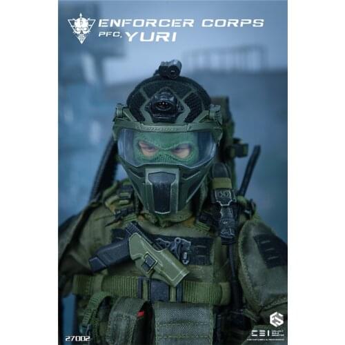 1/6th EASY&SIMPLE ES 27002 Enforcer Corps Yuri Gunner Helmet Mask Model Male For 12inch Body Figures Collect