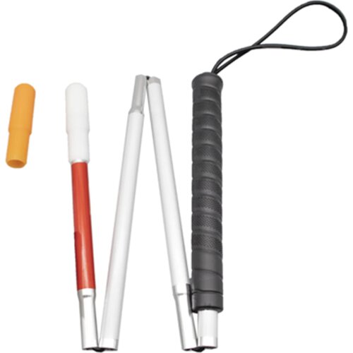 80cm / 90cm / 100cm Aluminium Folding Blind Cane , White Cane ,Black Handle, with 2 Tips,4PEA-BLK