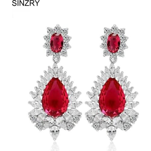 Brand new Hotsale AAA cubic zircon micro setting white gold color glitter bridal wedding drop earrings women