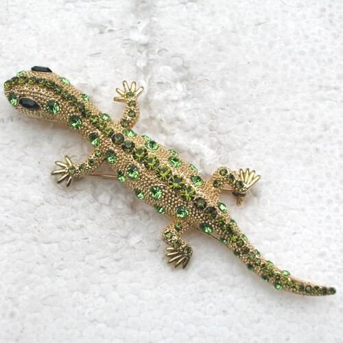 Rhinestone Gecko Pin brooches C895 K2