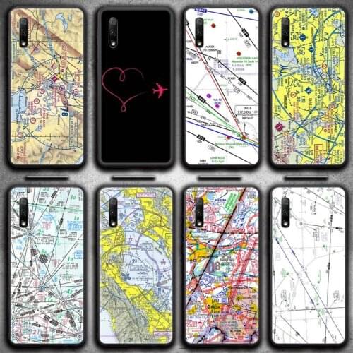 Aviation Chart Phone Case For Huawei Nova 6se 7 7pro 7se honor 7A 8A 7C 9C Play