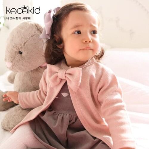 KACAKID Autumn Baby Girl Jacket Fashion Bownot Longsleeves Children Baby Girls Jacket Coat Kids Children Baby Girl Jacket Ka3318