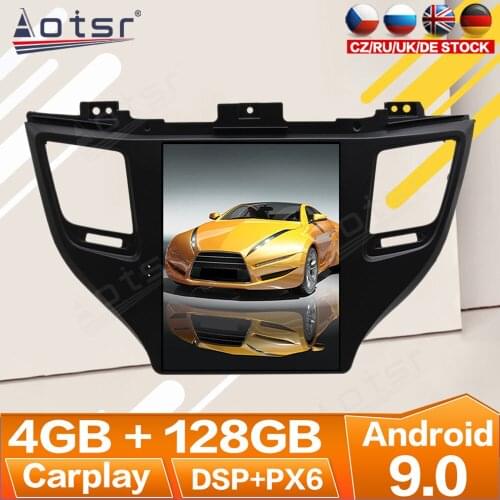 For Hyundai Tucson 2015 2016 2017-2019 Android Radio Multimedia Car Cassette Recorder Stereo Player Tesla PX6 GPS Navi Head Unit