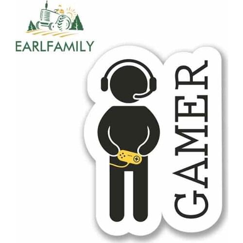EARLFAMILY 13cm x 8.9cm for Gamer Car Stickers Vinyl JDM Waterproof RV VAN Fine Decal 3D Accessories Graphics Cartoon Anime Sign