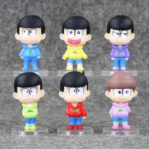 New arrival 6pcs/lot osomatsu san Karamatsu Ichimatsu mini PVC action figure Model Toys Doll for kids Gift