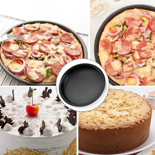 Baking Dishes Pizza Pan Round Bake Carbon Steel Pizza Plate Baking Non-stick Cake Bakeware Pan Kitchen Tool