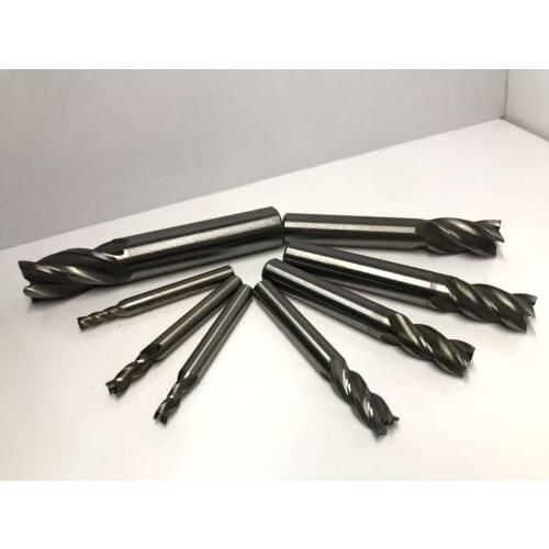 5Pcs Carbide End Mill HSS 4 Flutes 12mm-20mm Diameter Milling Cutter Straight Shank Router Bit Set CNC Tools