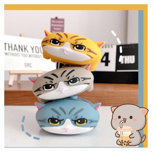 INS Cute Cartoon Smile Cat Silicone Earphone Case For AirPods 1 2 Pro Wireless Bluetooth Headset Box Protect Cover Accessories