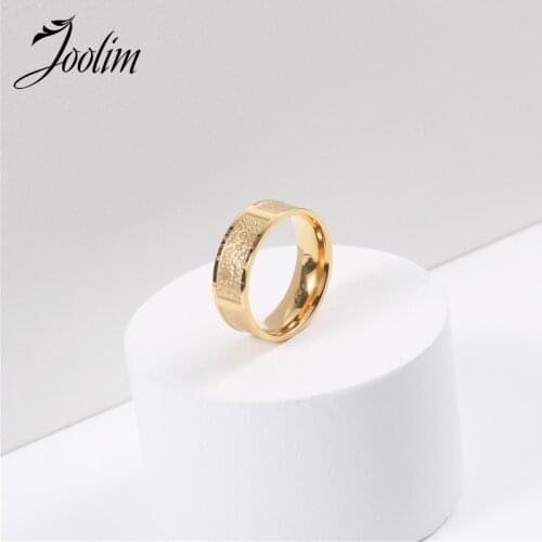 Joolim Gold Finish Culture Texture Stainless Steel Rings 2021 Jewelry