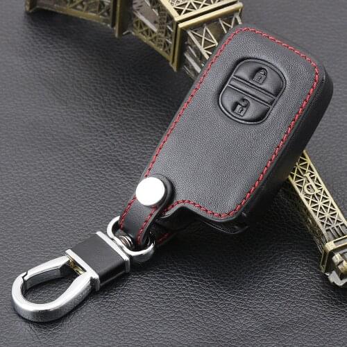 Remote Leather Key Fob Case Cover Shell Holder For Toyota RAV4 Land Cruiser Camry Highlander Prado Prius 2 Buttons