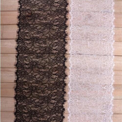 Eyelash Lace Trim 6 meters 30cm Wide Nylon soft Embroidery Lace fabric Craft Clothing Supply-YC