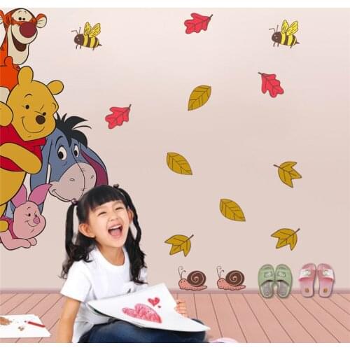 Cartoon winnie pooh wall decals bedroom nursery home decor disney animals zoo wall stickers diy posters pvc mural art