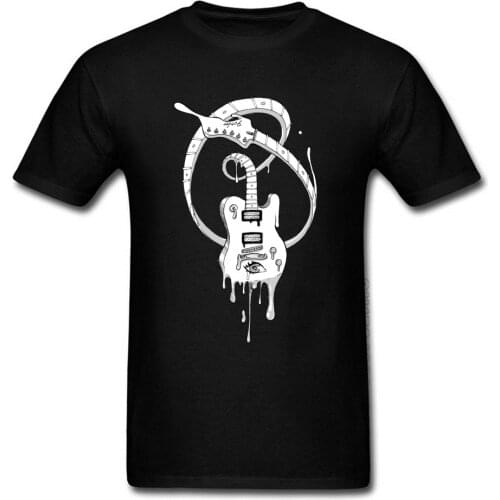 Musicn Guitar Fonder Retro Mens T-shirts Crewneck Short Sleeve Pure Cotton Tops Shirts Cheap Street Club T Shirts Wholesale