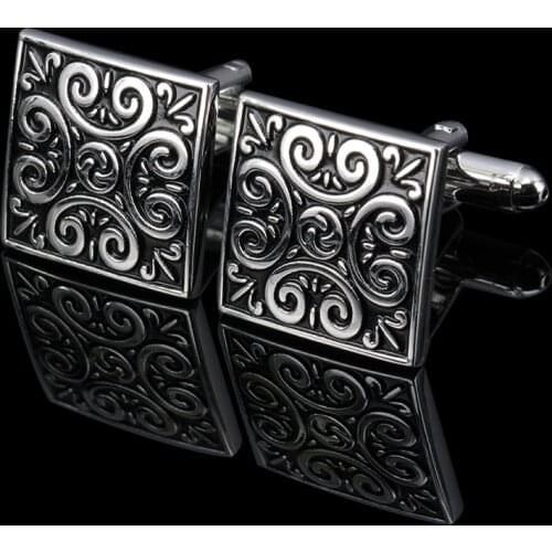 Mens Business Cufflink Silver Color Totem Cufflinks Fashion Square Beautiful Totem Cuff links For Men Shirt Cuff Links