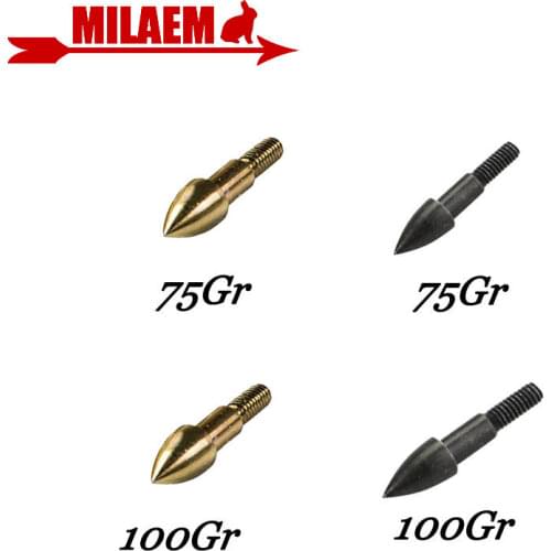 12/24pcs Archery Arrowhead Synthetic Steel 75GR 100GR Arrow Target Tips Point Broadheads Shooting Training Hunting Accessories