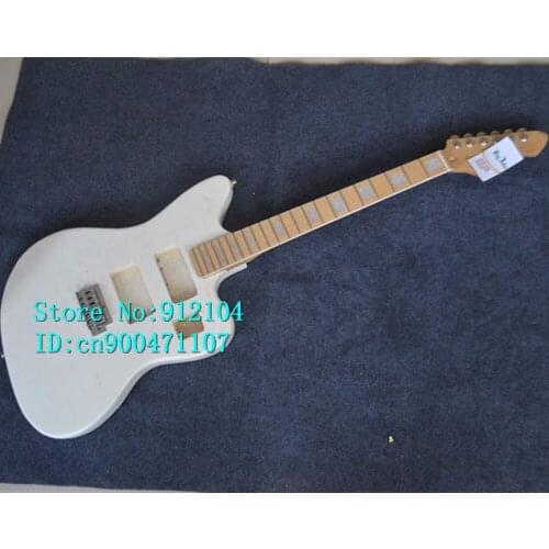 New single wave electric guitar in white with bridge and button F-3026