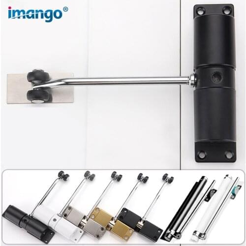 New Adjustable Force Small Door Closer, Household Room Automatic Door Closer Spring Invisible Closing Buffer Black White Gold