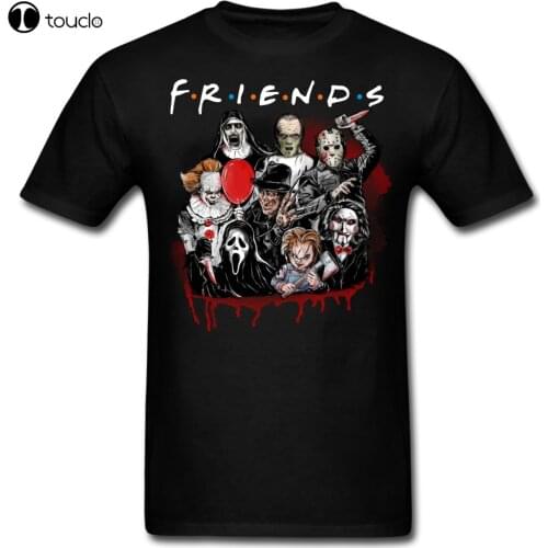 New Horror Friends Pennywise Michael Myers Halloween T-Shirt Size S-5XL Cotton Tee Shirt