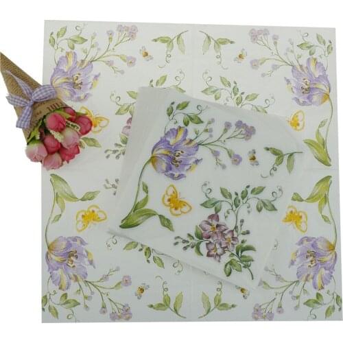 New 20pcs Beautiful Wedding Party Napkin Printed Rose Paper Napkin For Event Party SuppliesDecor Owl Tissue Decoupage Servilleta