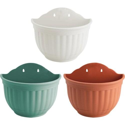Flower Planter Wall Hanging Semi-circle Flower Pot Basket Garden For Indoor Plants Home Desktop Decoration Plants Holder