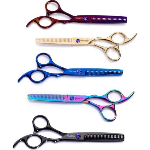 6 Inch Professional Hair Scissors Thinning Barber Cutting Hairdressing Stainless Steel High Quality Salon Shears Multi-color