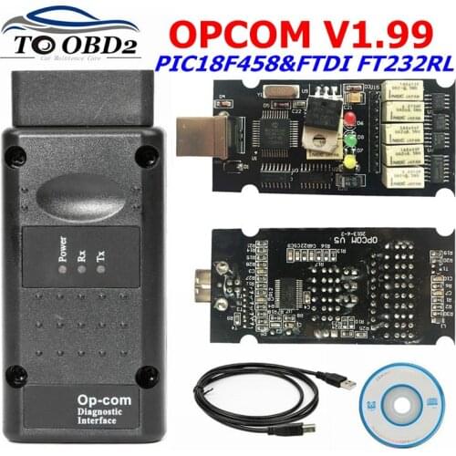 Firmware V1.99 OPCOM 1.99 For Opel OBD2 OP COM/OP-COM Diagnostic Tool With PIC18F458 FTDI FT232RL Chip Auto Scanner