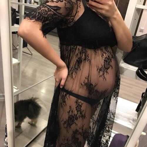 Maternity Photography Props Lace See Through Maternity Dress Fancy Studio Clothes Pregnancy Photography Props Drop shipping