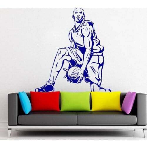 Removable Vinyl Wall Sticker Basketball Player Sports Decor Fans Boys Room Stickers Sport Art Decal Wallpaper Kids Bedroom D220