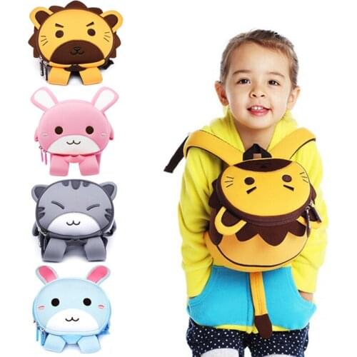 3D Cute Animals School Bags for Kids Toddler Girls Boys School Backpacks Cartoon Lion Rabbit Children Backpacks Mochila Escolar