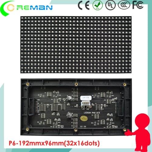 Good Quality high brightness SMD3528 P6 led module price rgb led matrix P6 96mmx192mm 16X32 pixel hub75