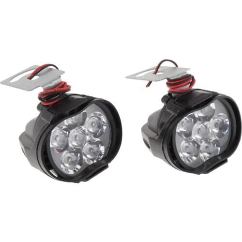 2Pcs Universal DC 9V-85V 6 LED Motorcycle Headlight Fog for Motorbike UTVs